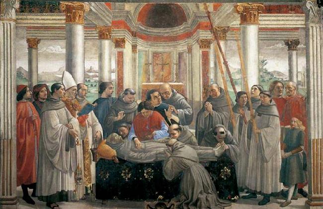 GHIRLANDAIO, Domenico Obsequies of St Francis France oil painting art